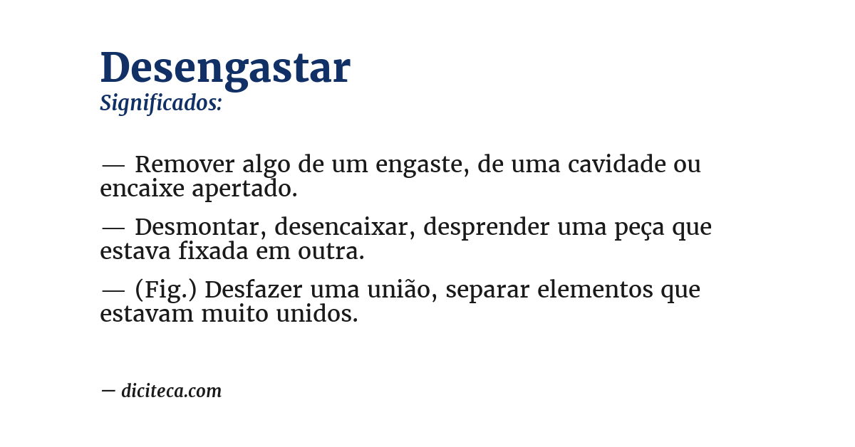 Significado de desengastar