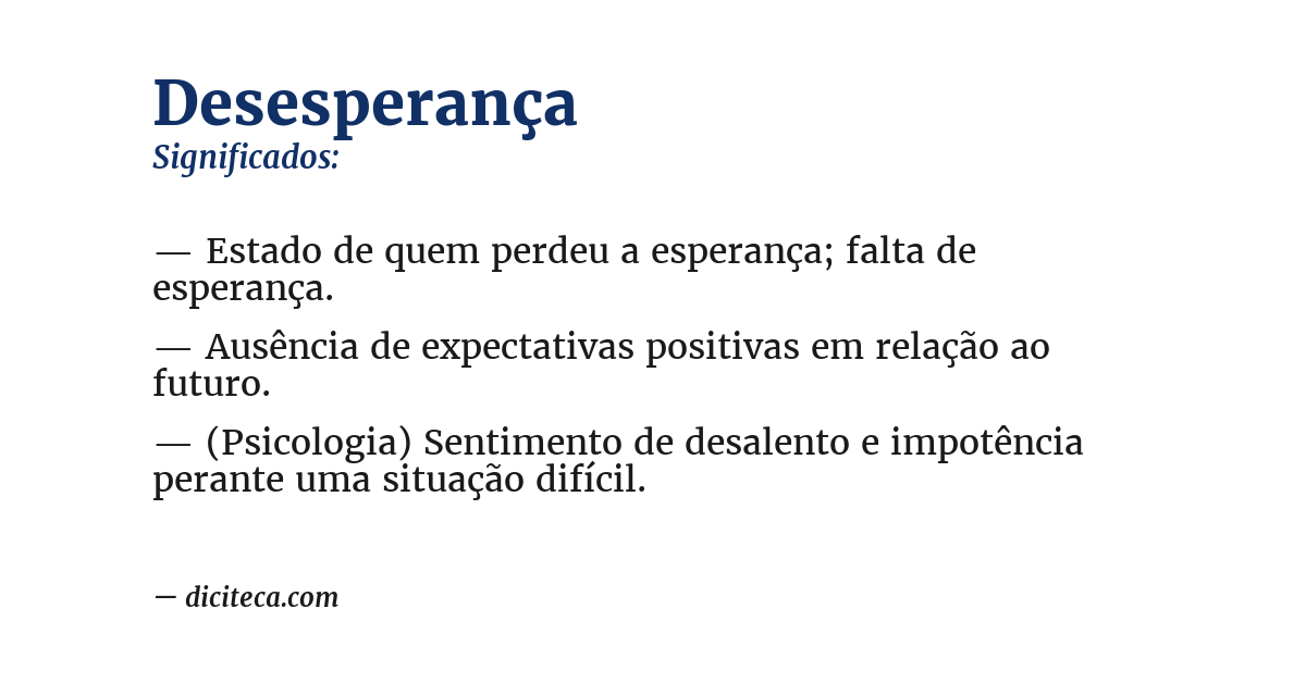 Significado de desesperança