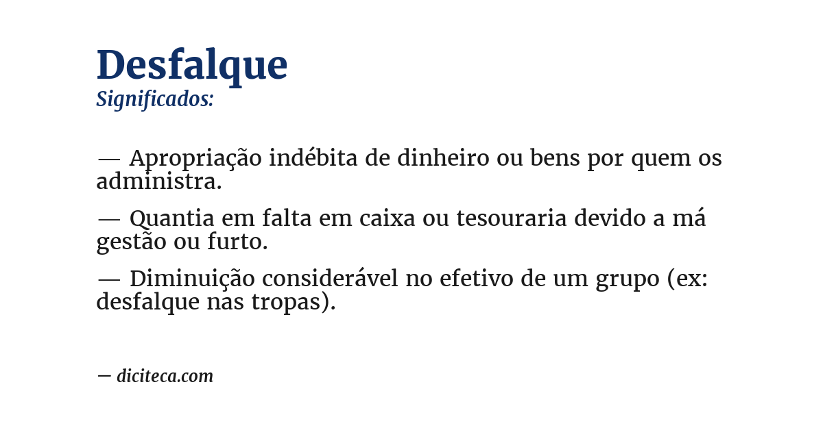 Significado de desfalque