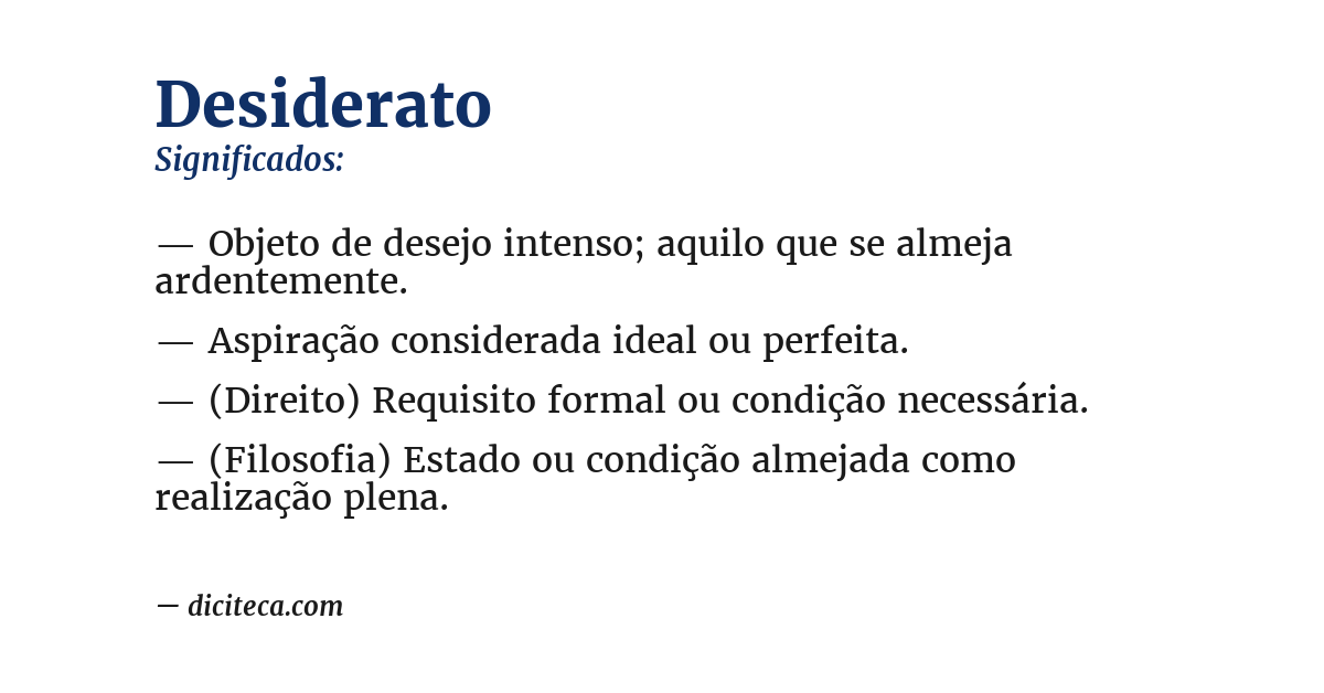 Significado de desiderato