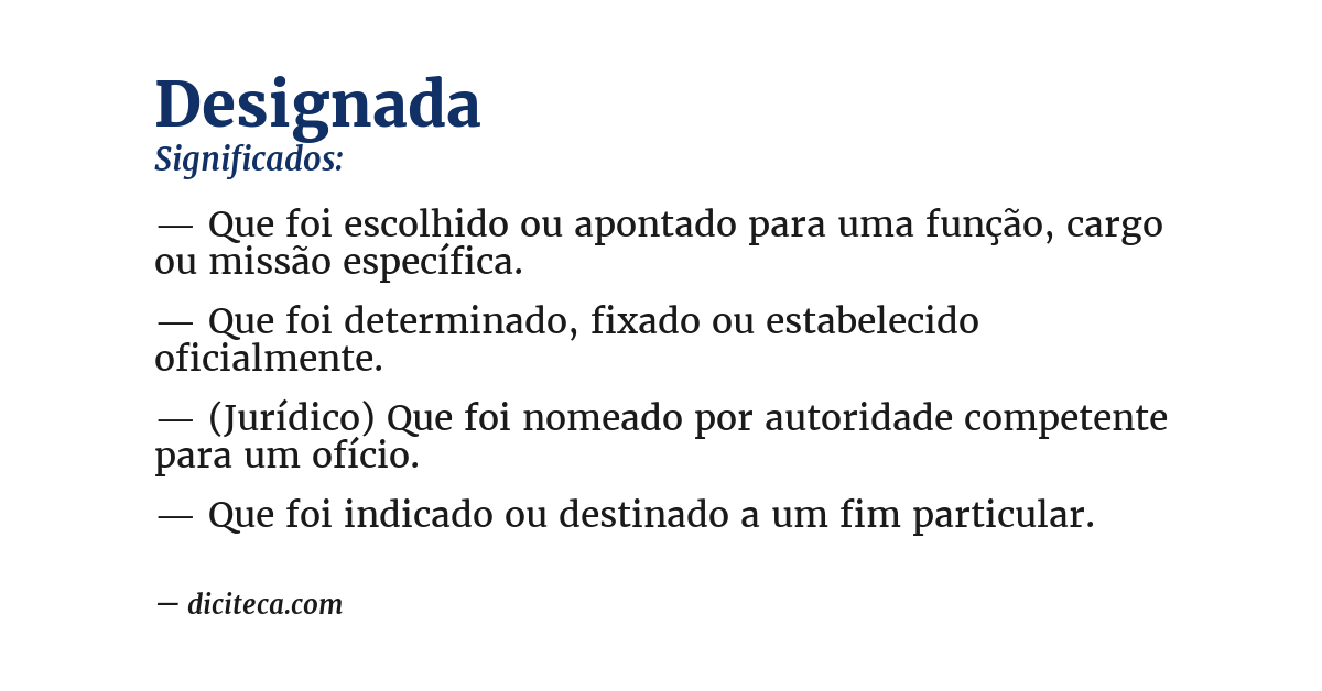 Significado de designada
