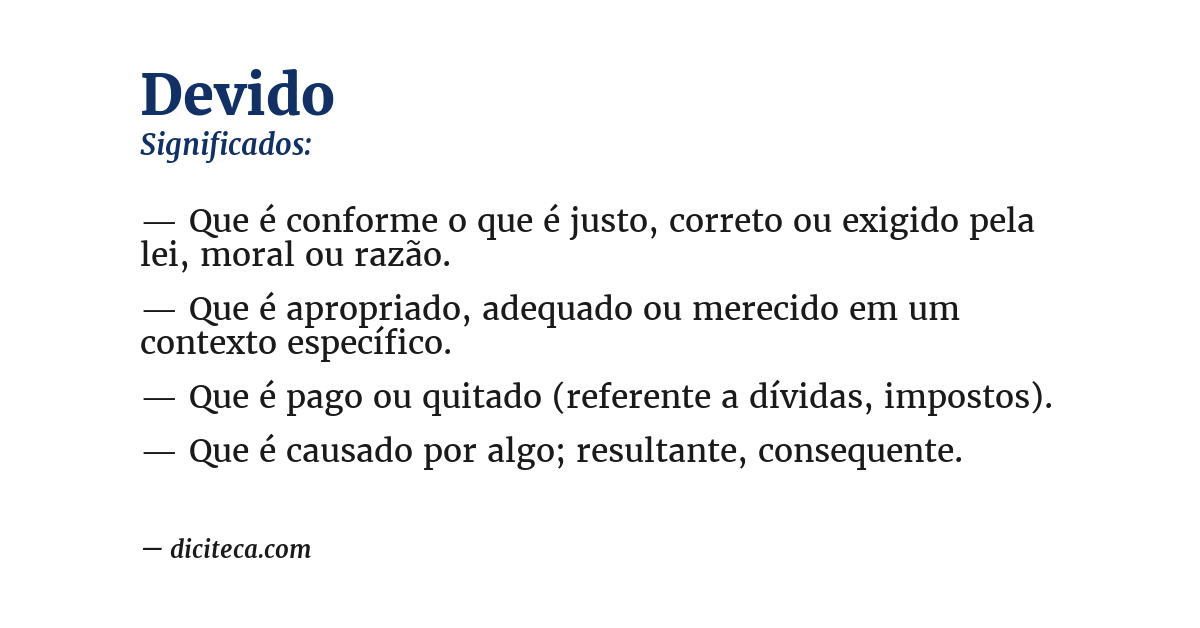 Significado de devido
