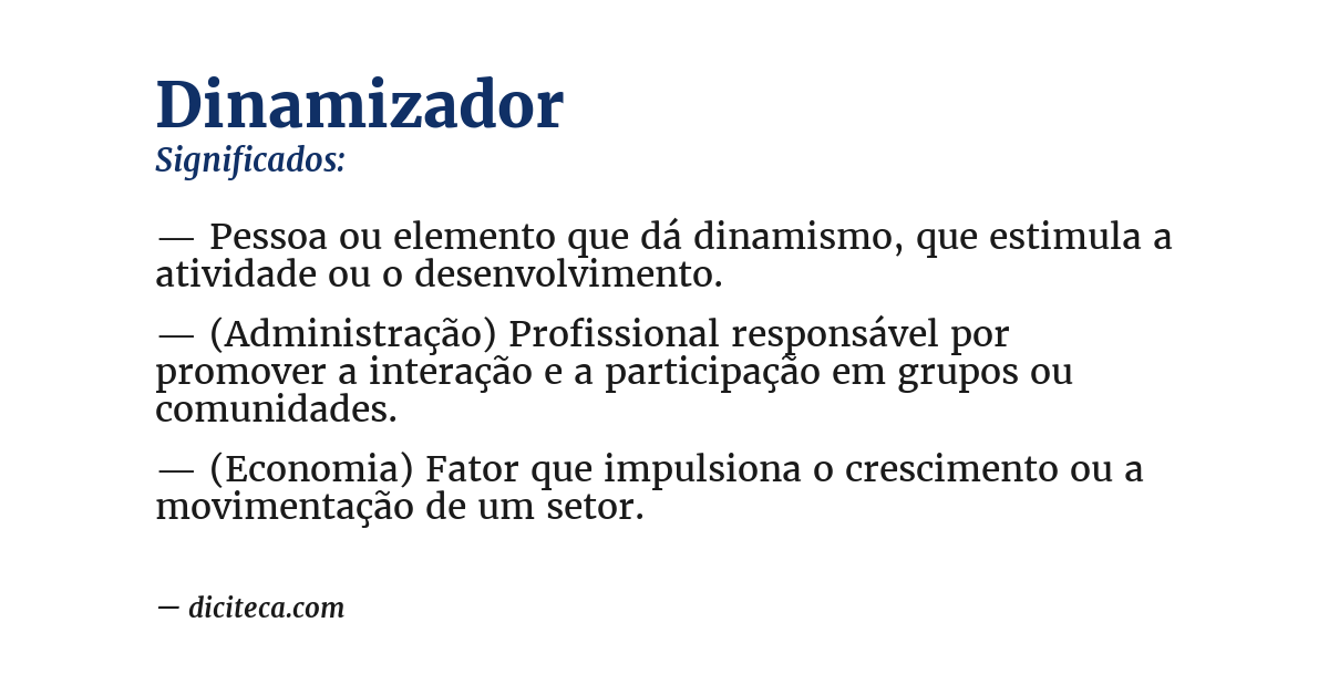 Significado de dinamizador