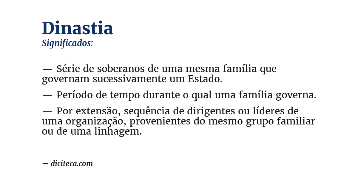 Significado de dinastia