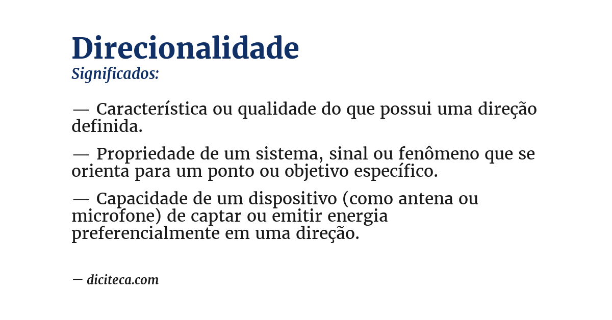 Significado de direcionalidade