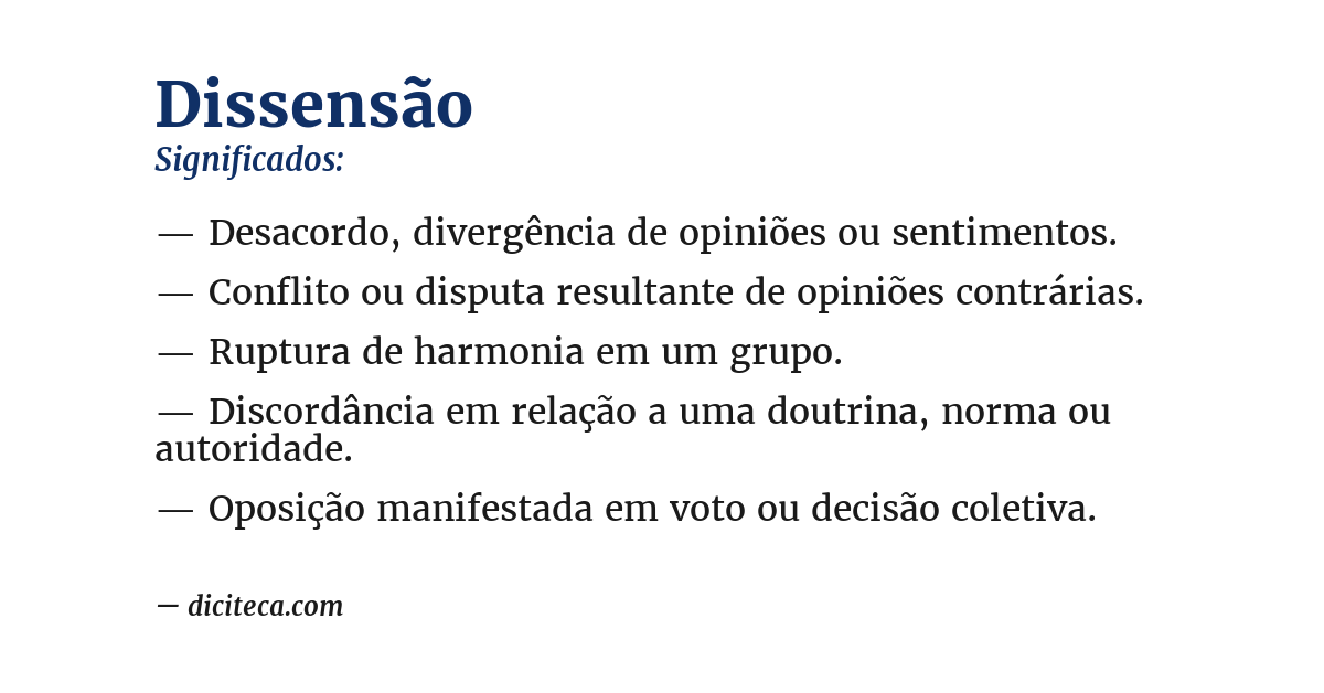 Significado de dissensão