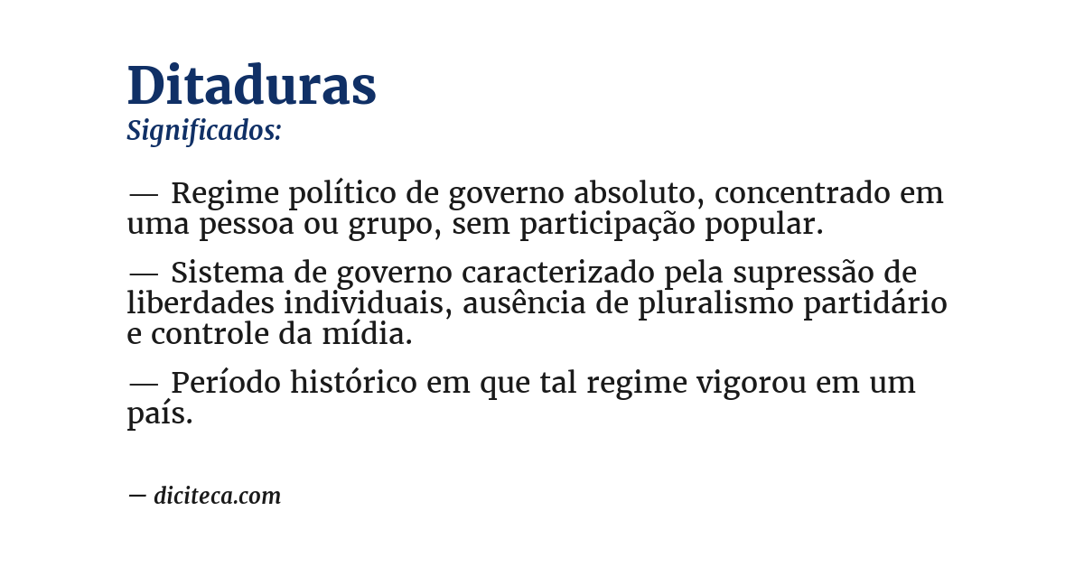 Significado de ditaduras