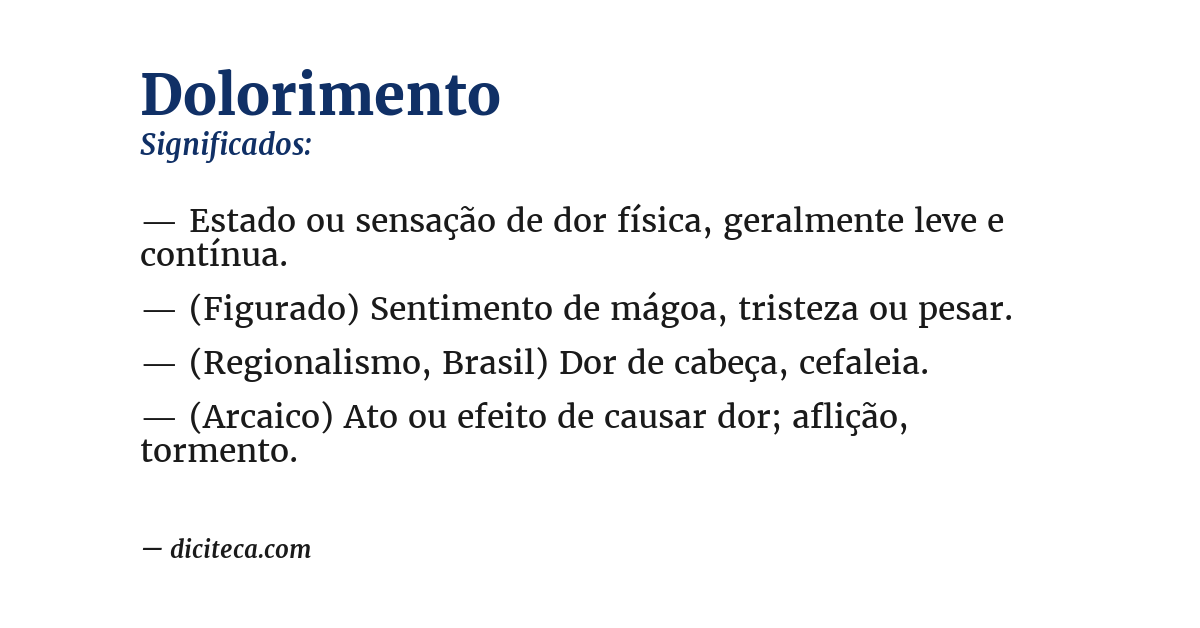 Significado de dolorimento