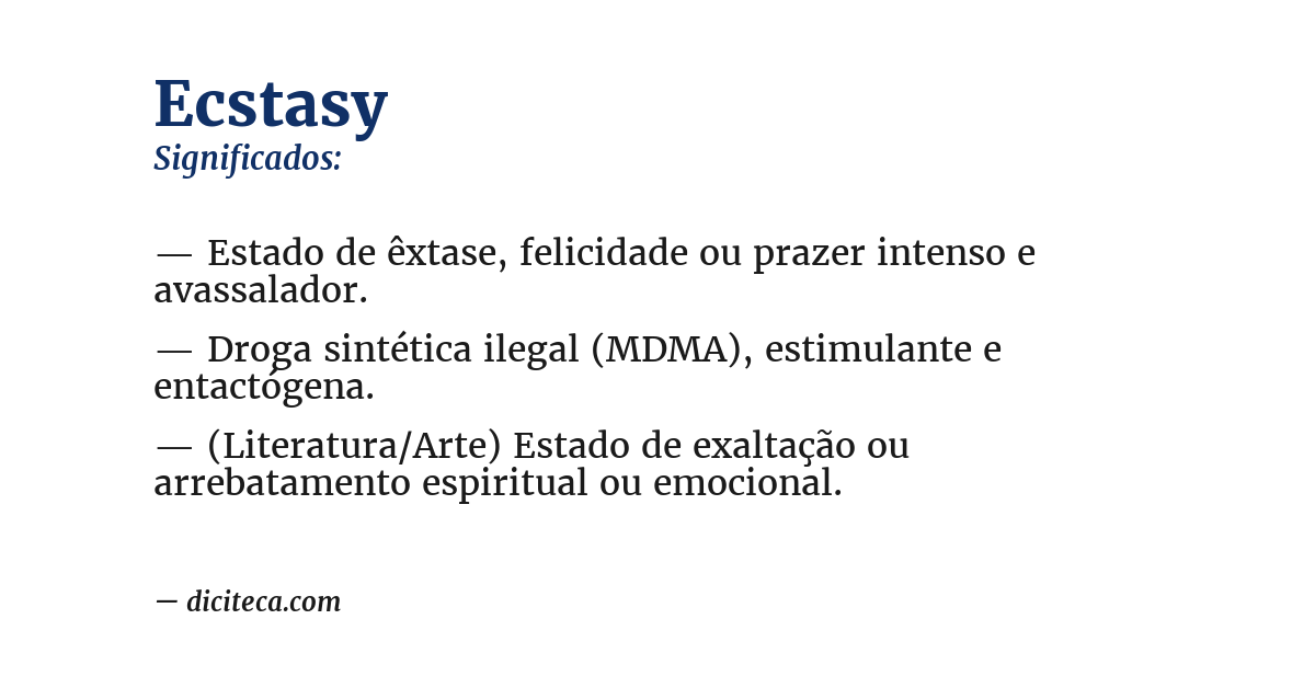 Significado de ecstasy