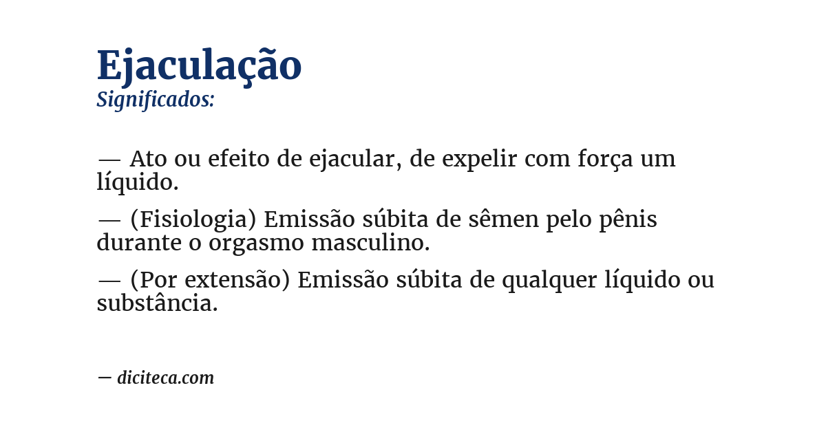 Significado de ejaculação