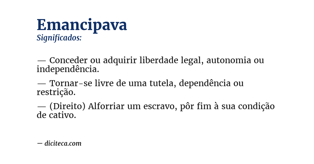 Significado de emancipava