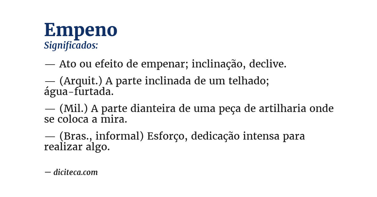 Significado de empeno