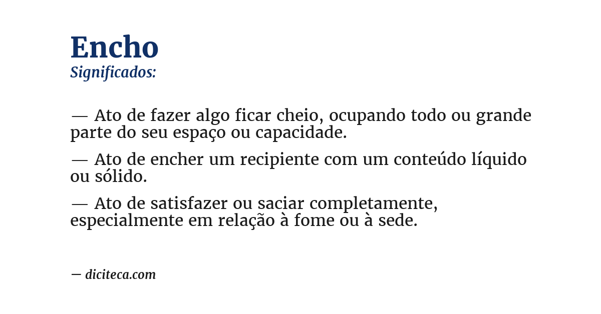 Significado de encho