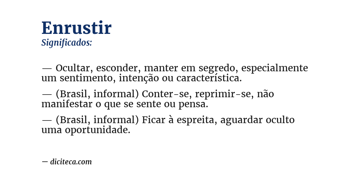 Significado de enrustir