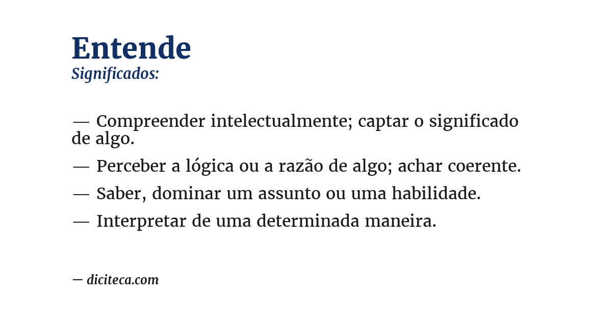 Significado de entende