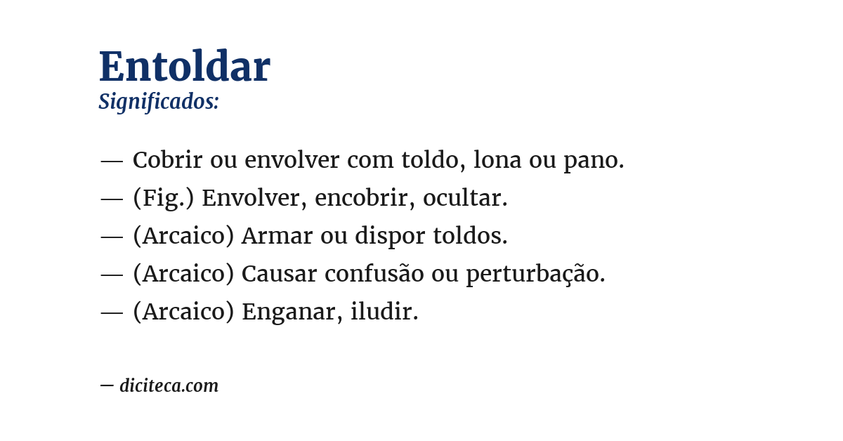 Significado de entoldar