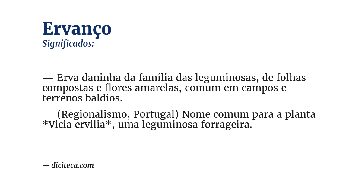 Significado de ervanço
