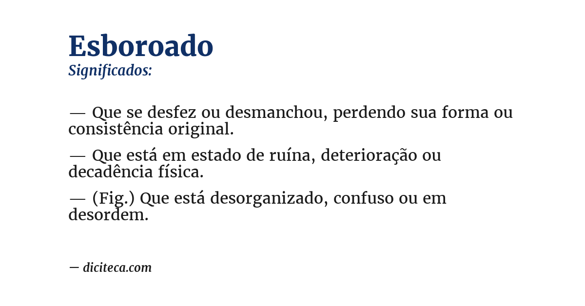Significado de esboroado