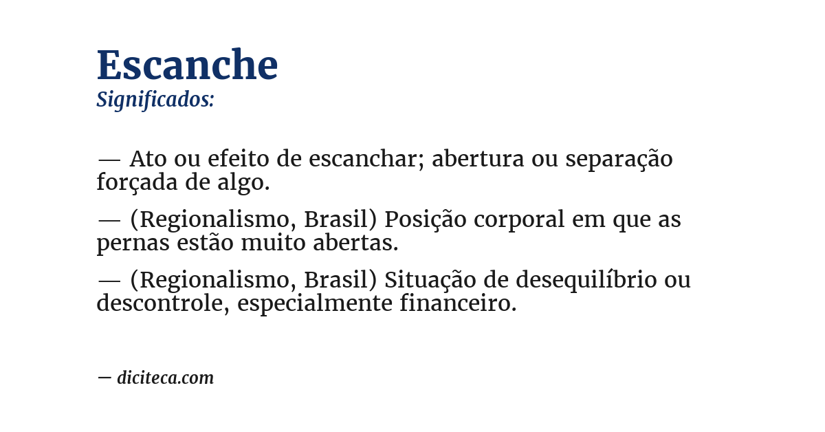 Significado de escanche