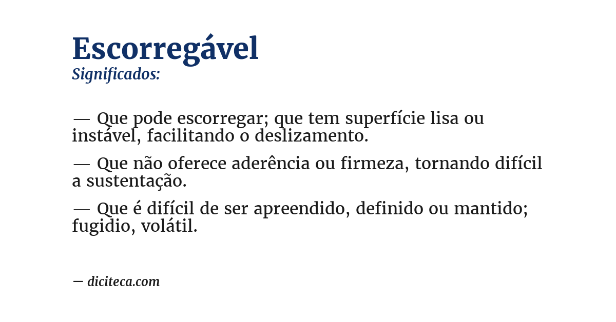 Significado de escorregável