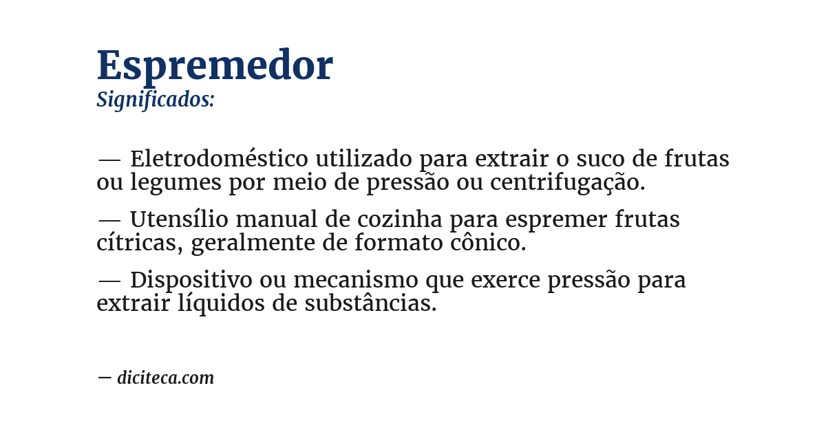 Significado de espremedor