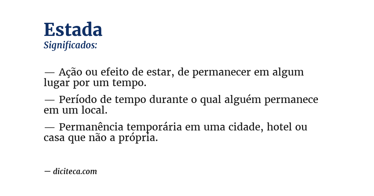 Significado de estada
