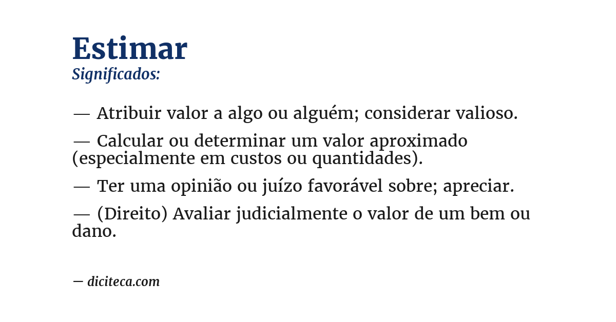 Significado de estimar