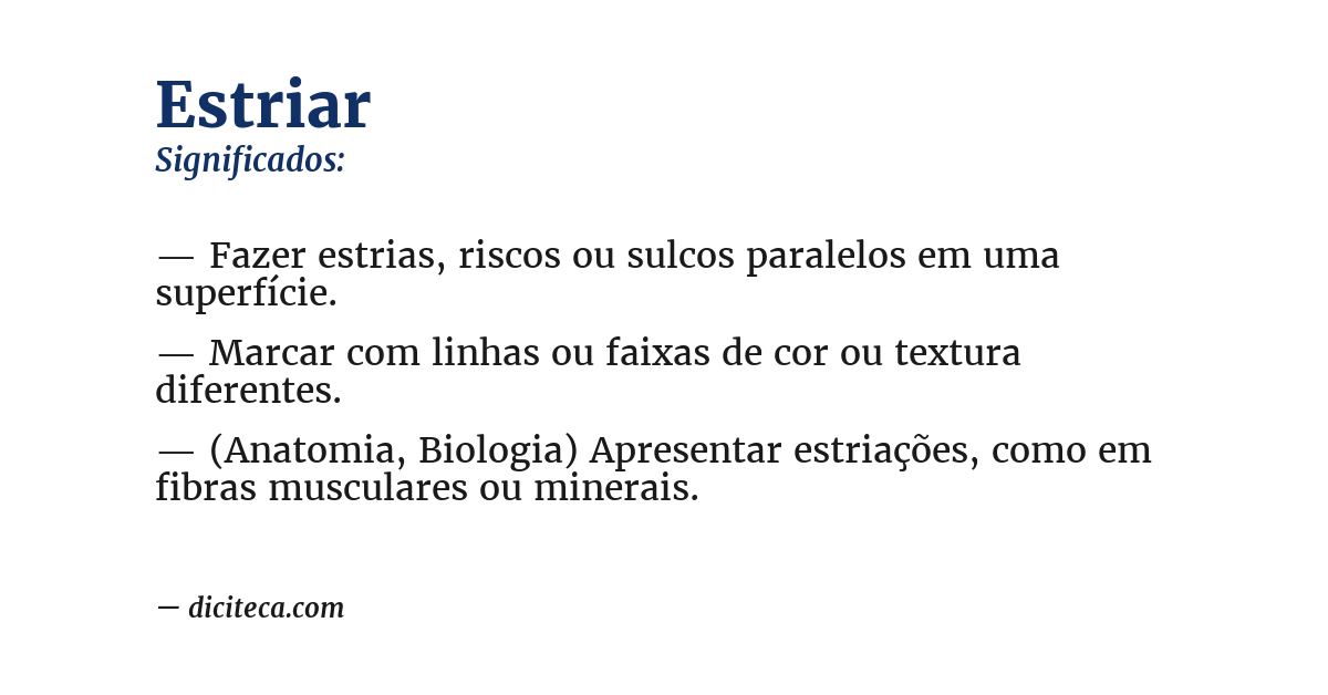 Significado de estriar