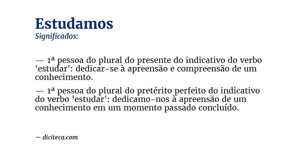 Significado de estudamos