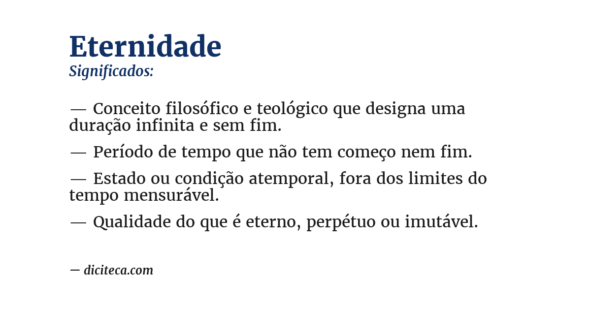 Significado de eternidade
