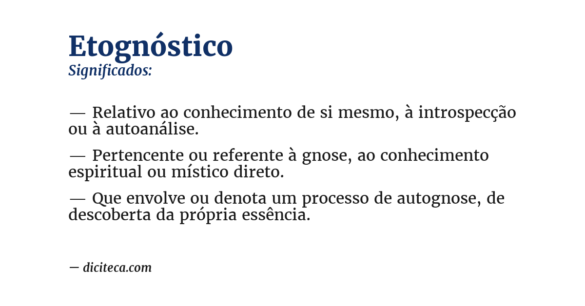 Significado de etognóstico
