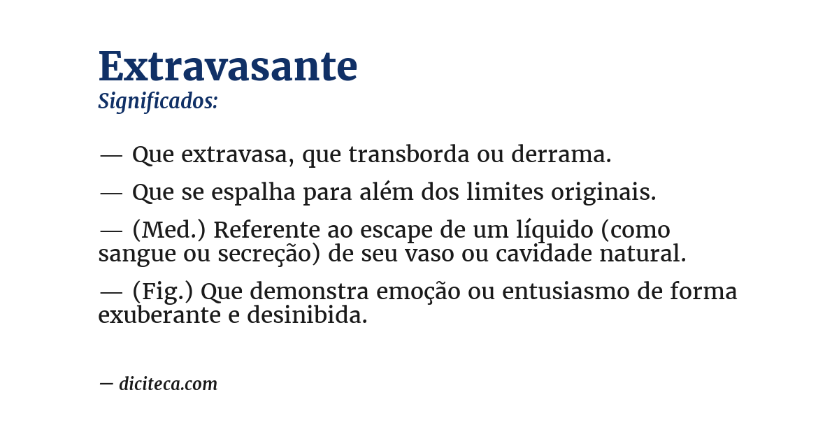 Significado de extravasante