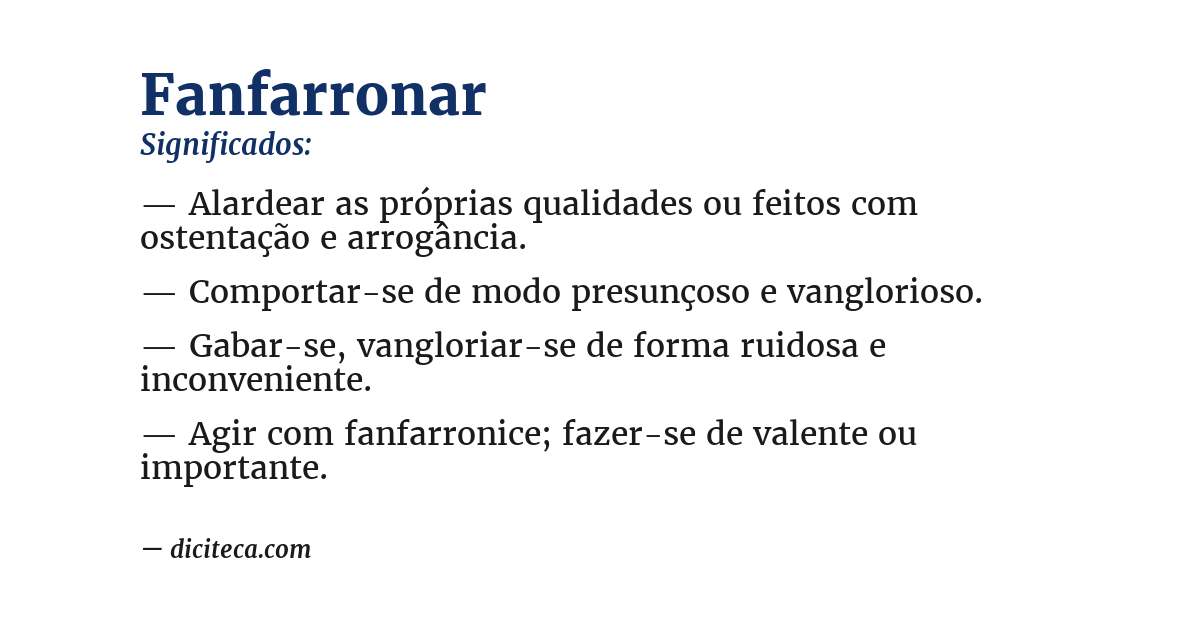 Significado de fanfarronar