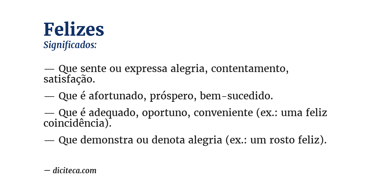 Significado de felizes