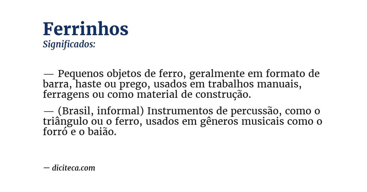 Significado de ferrinhos