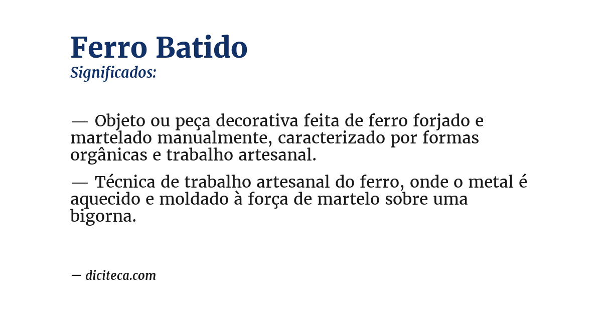 Significado de ferro batido
