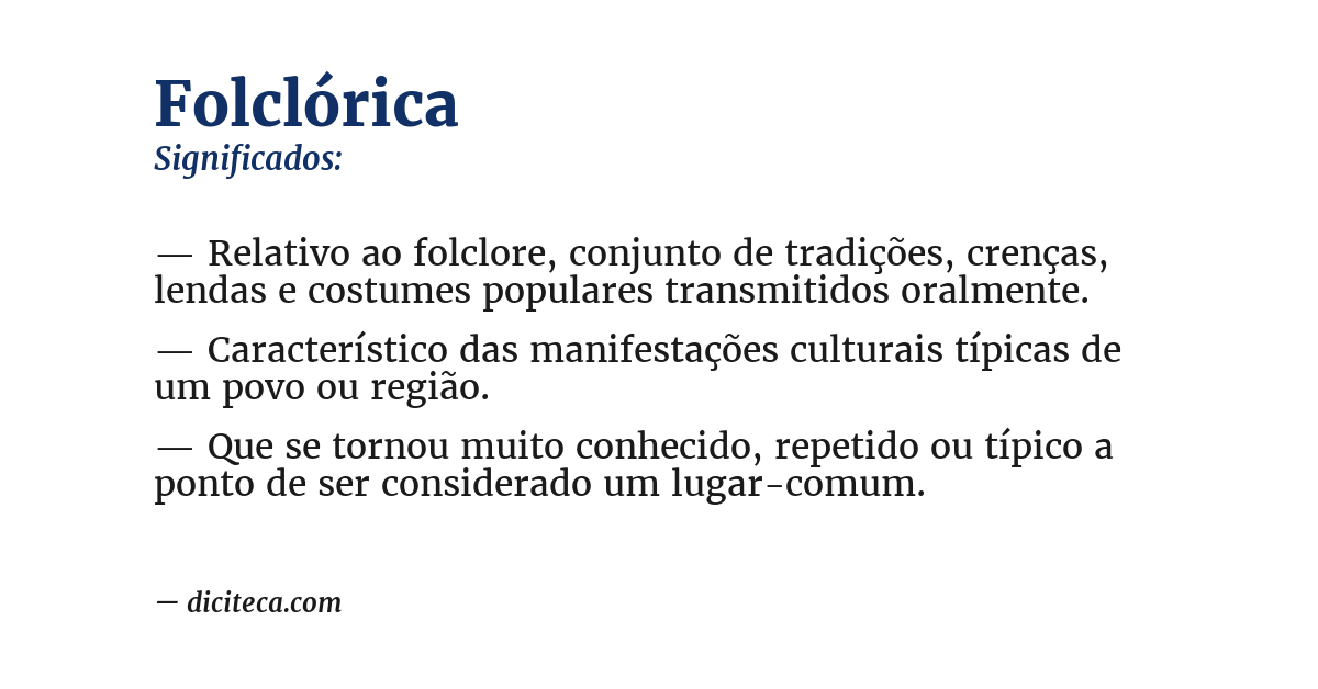 Significado de folclórica
