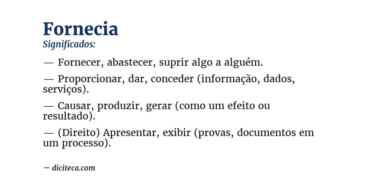 Significado de fornecia