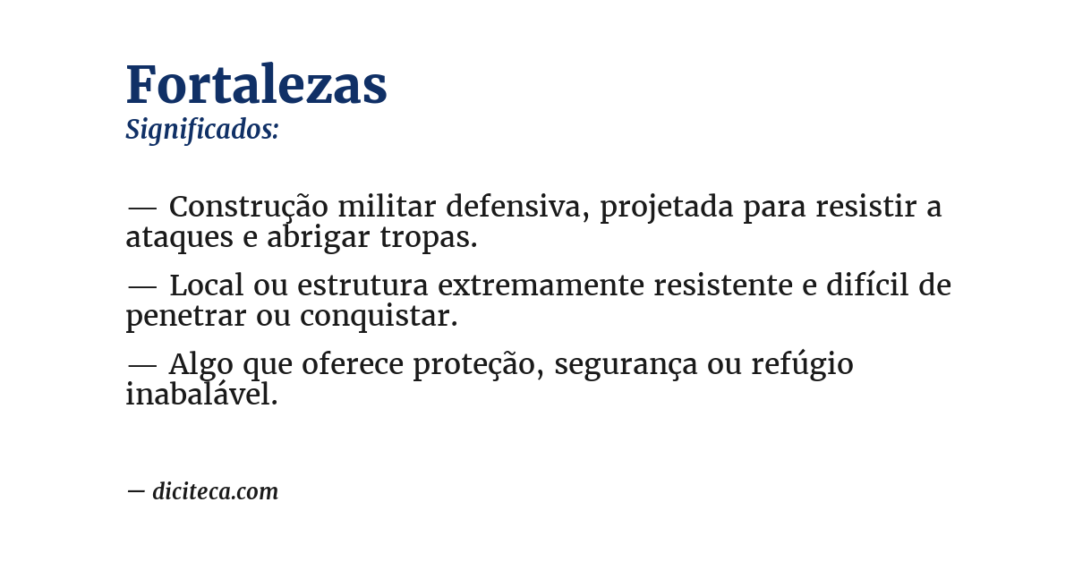 Significado de fortalezas