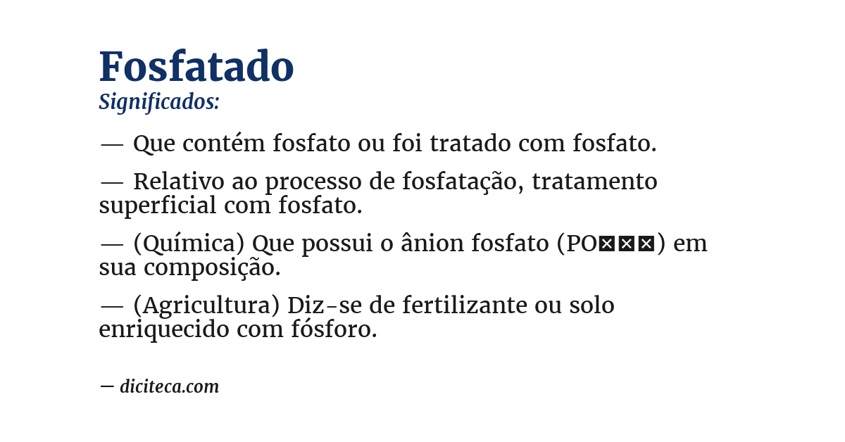 Significado de fosfatado