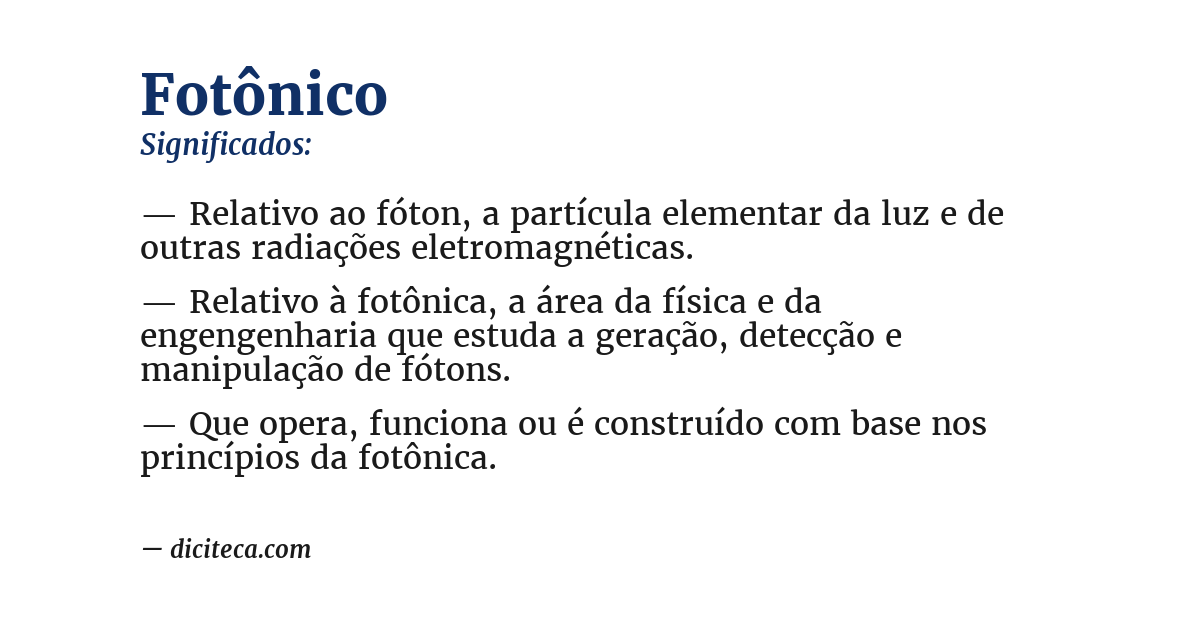 Significado de fotônico