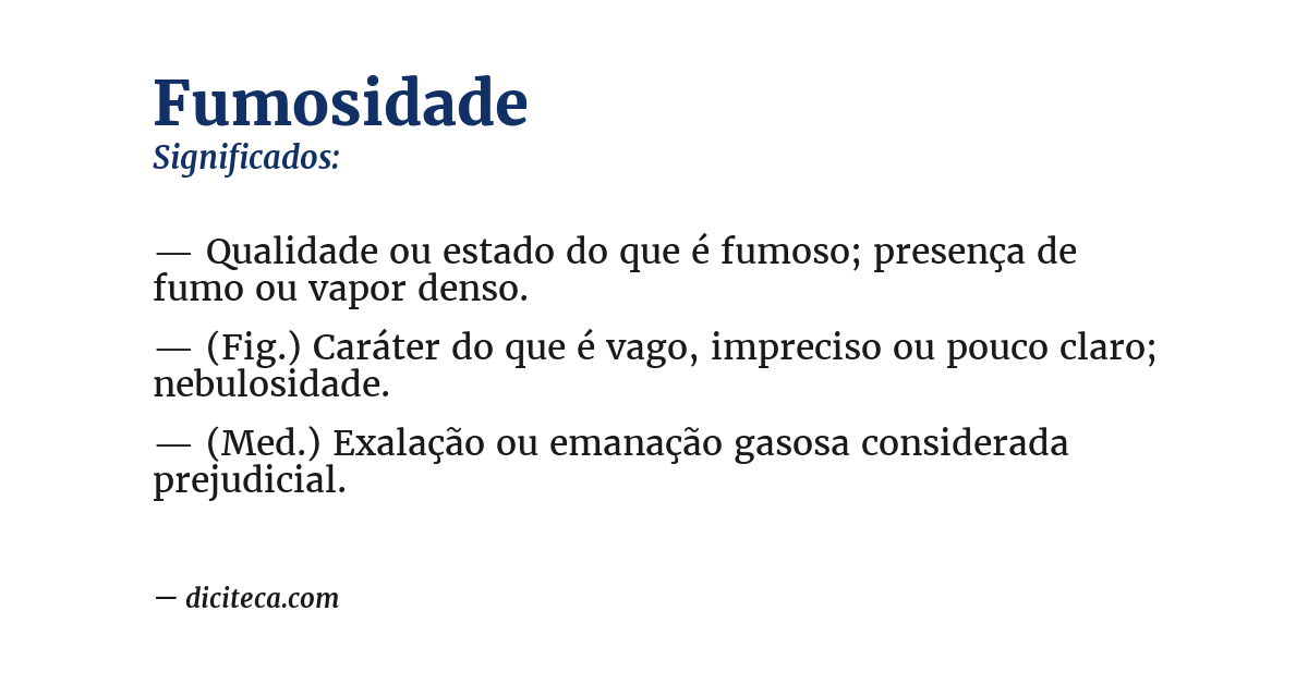 Significado de fumosidade
