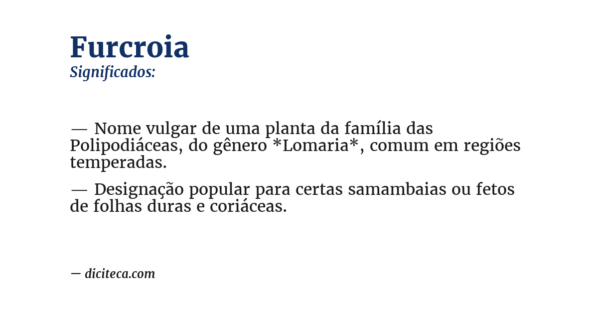 Significado de furcroia