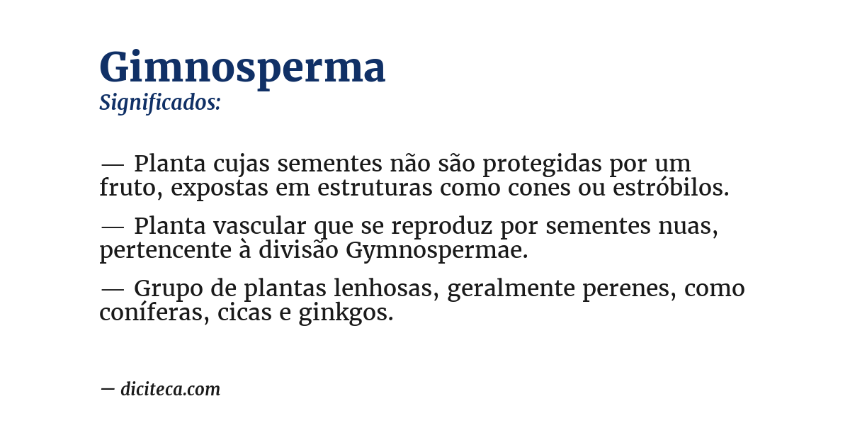 Significado de gimnosperma