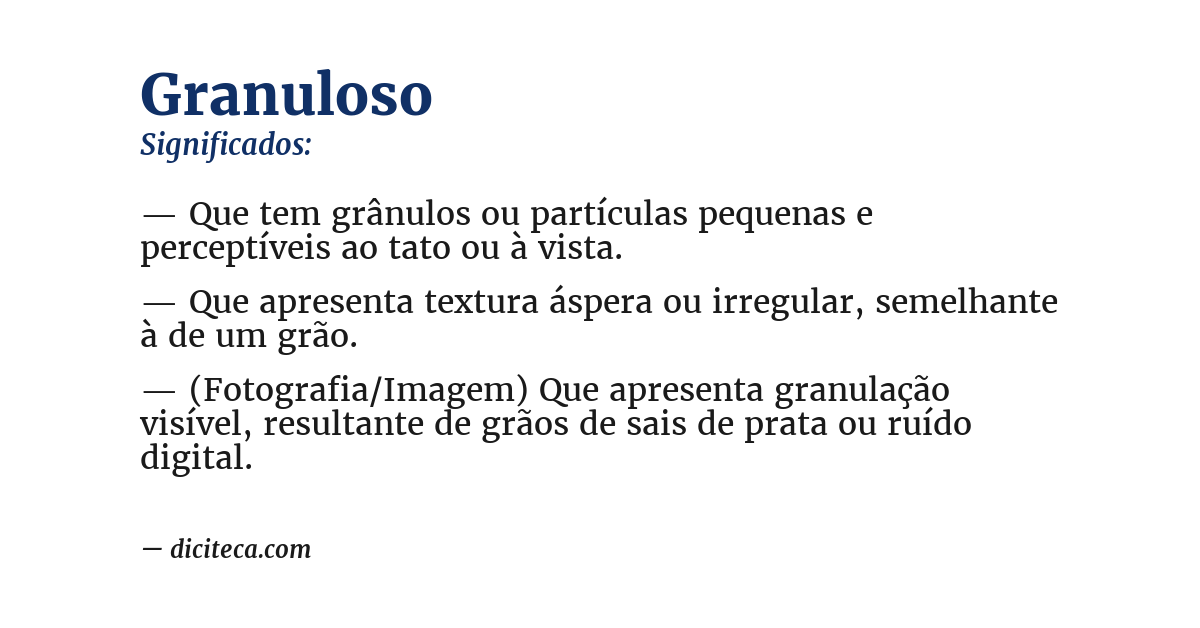 Significado de granuloso