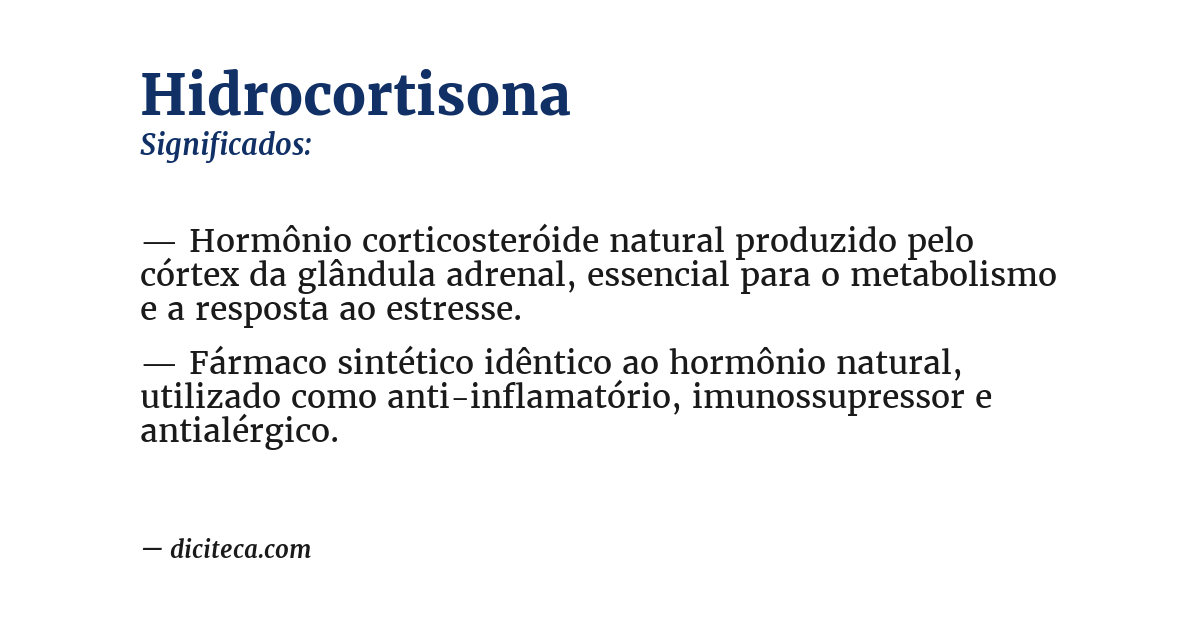 Significado de hidrocortisona
