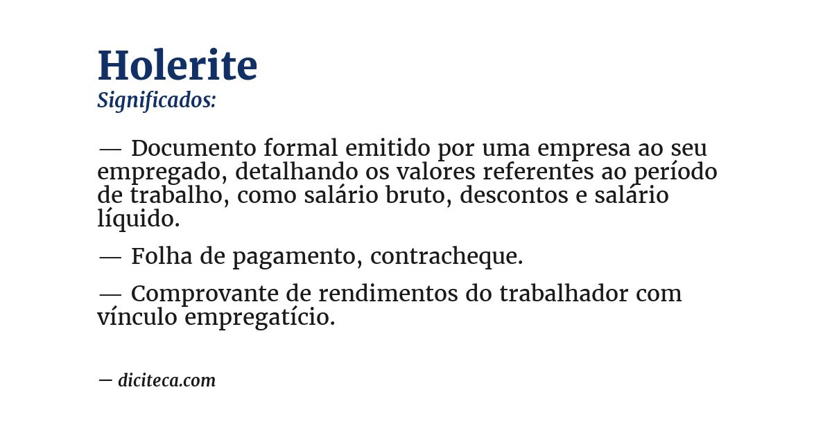 Significado de holerite