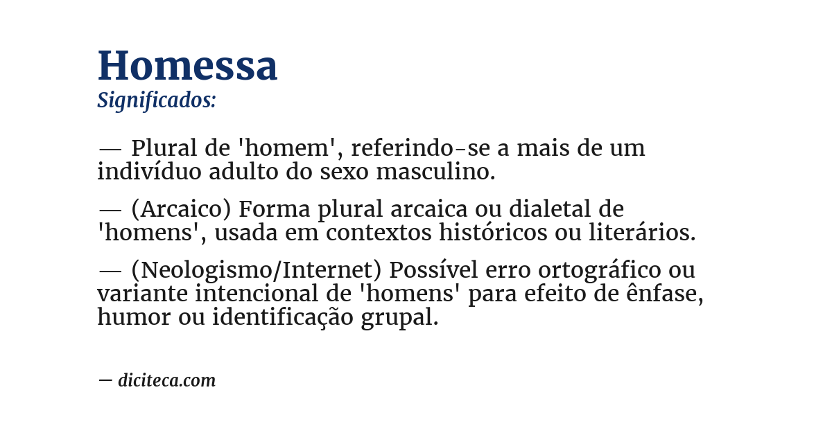 Significado de homessa