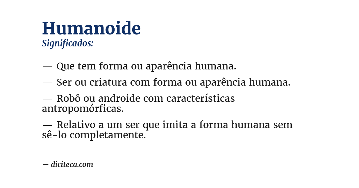 Significado de humanoide
