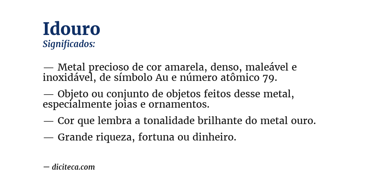 Significado de idouro